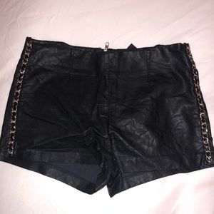 Faux leather shorts